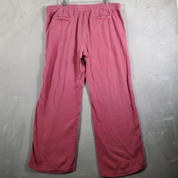 Caslon Pants Womens XL Pink Linen Wide Leg Pull On Minimal Classic Beach Casual - Picture 2 of 7